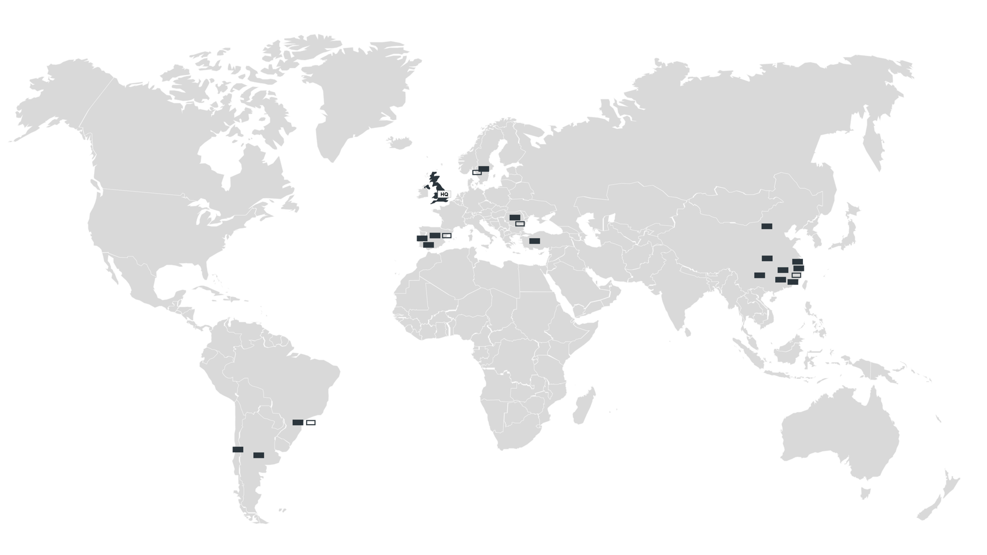 Shows Horse Powertrain's footprint on a World Map