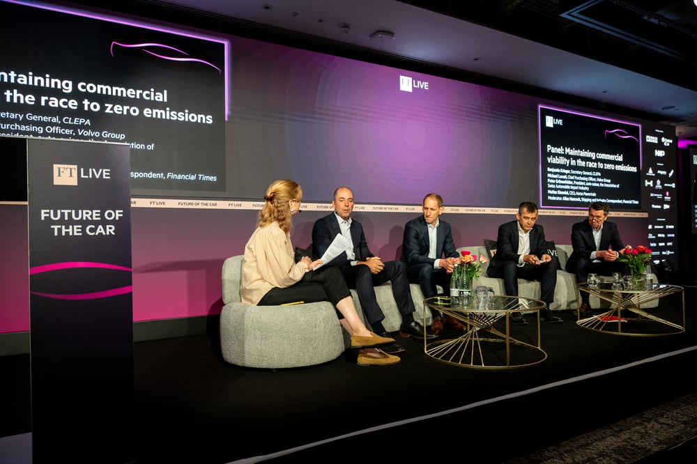 Horse Powertrain CEO Matias Giannini at a panel discussion at FT Future of the Car 2026