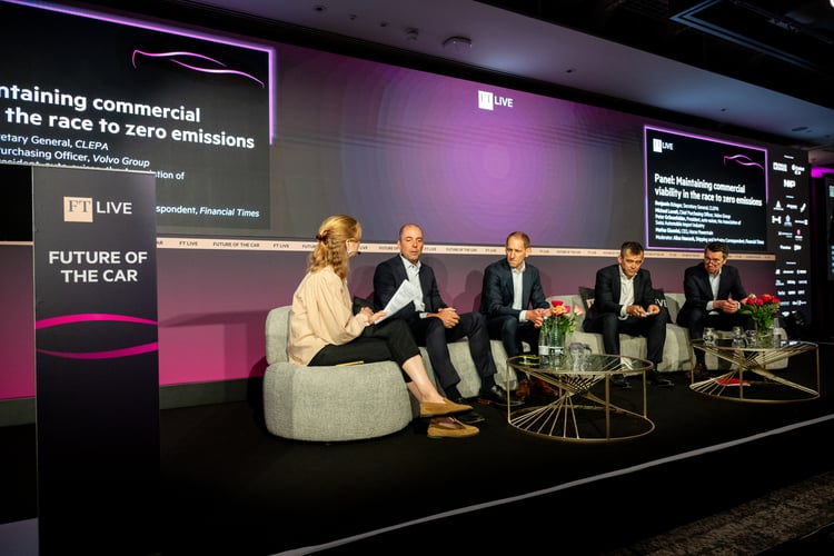 Horse Powertrain CEO Matias Giannini at a panel discussion at FT Future of the Car 2026