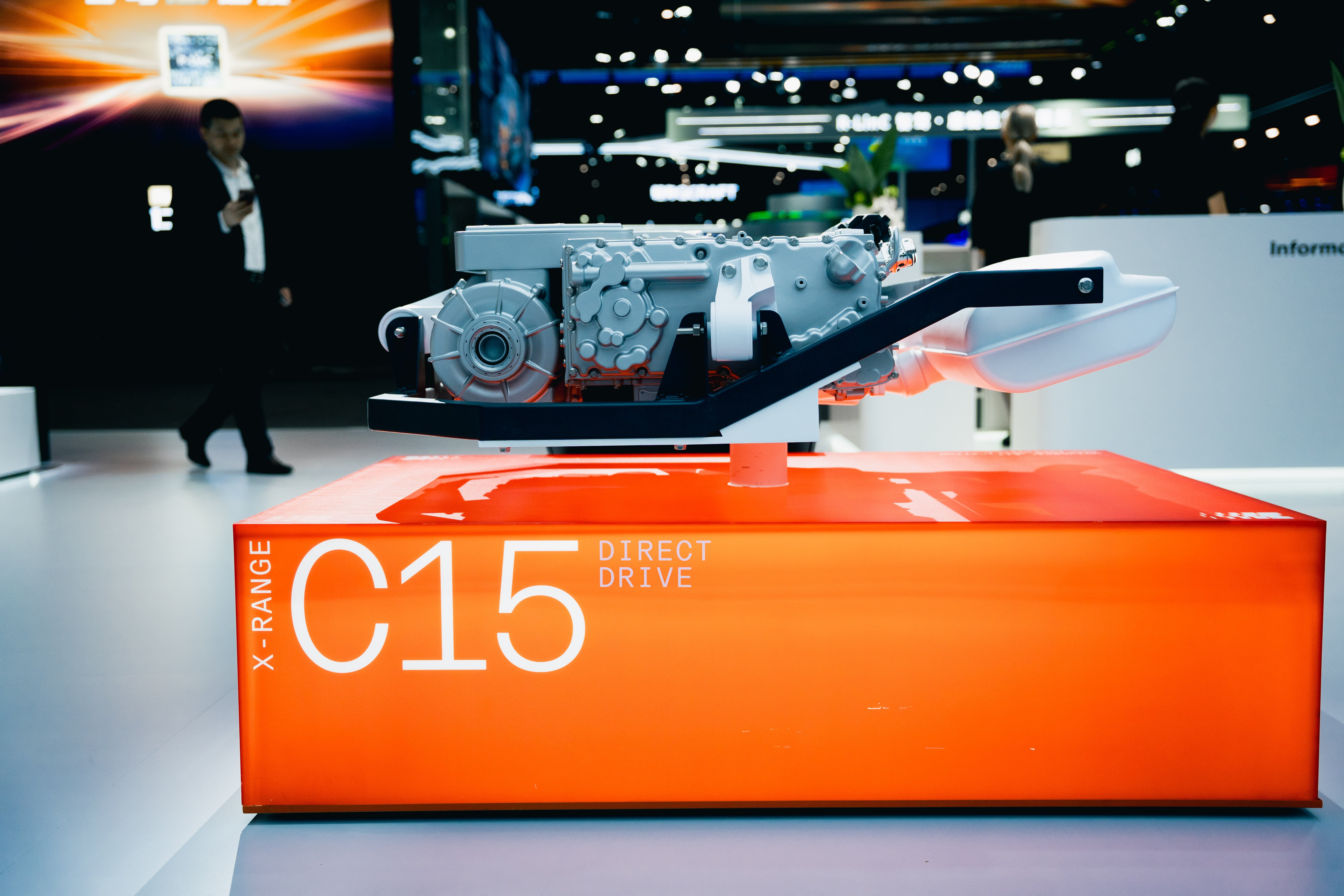 The X-Range C15 Direct Drive on a pillar at the Beijing Auto Show 2026