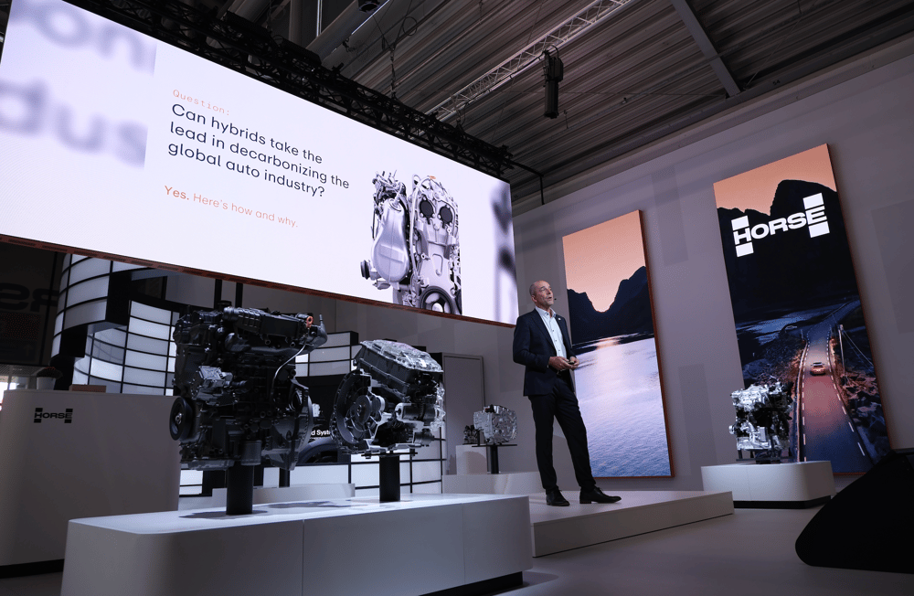 Horse Powertrain CEO Matias Giannini presenting at IAA Mobility