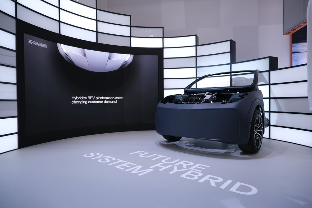 experience area with car at exhibition