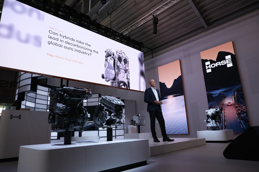 Matias Giannini, CEO, on stage at press conference