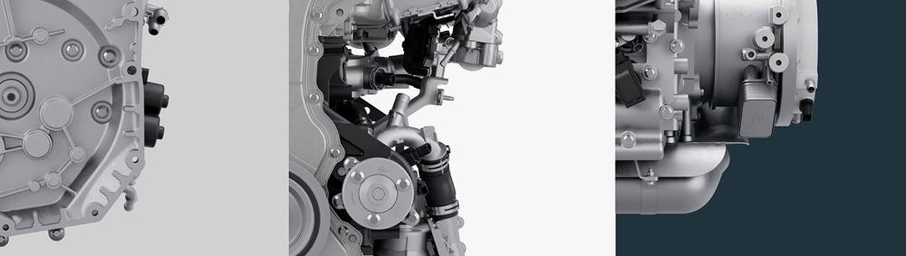 Three attached images showing different close-up views of engine sections