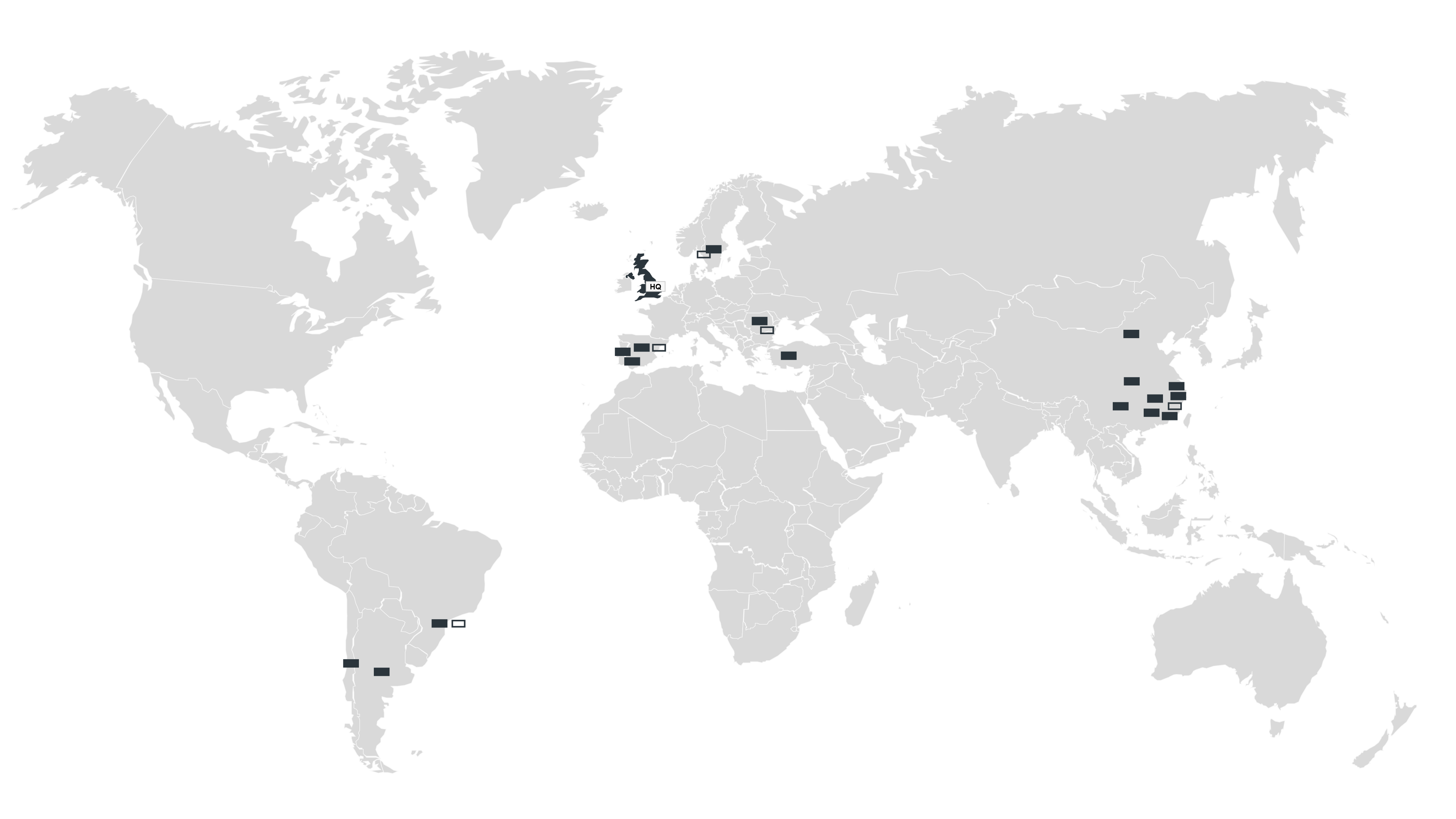 Shows Horse Powertrain's footprint on a World Map
